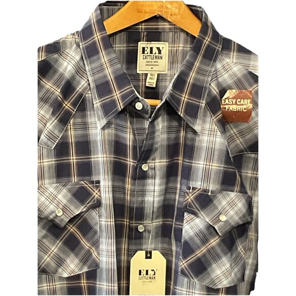 NWT Ely Cattleman Shirt 3XL Tall Men’s Plaid Western Pearl Snaps L/S Pockets - Picture 2 of 5